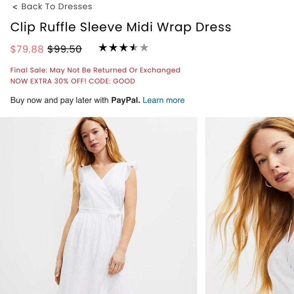 white dress by loft